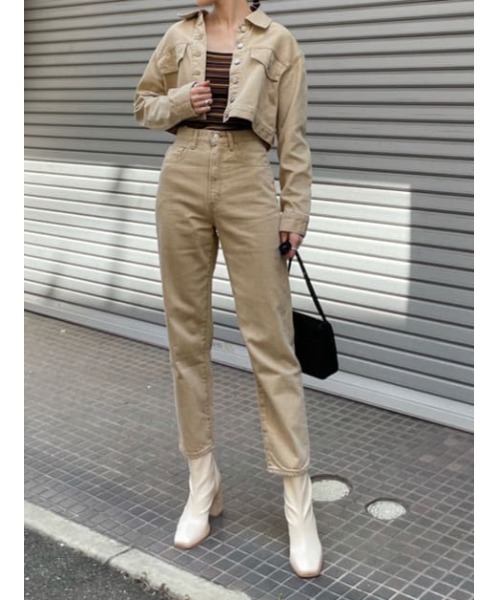 SLY（スライ）の「LUCAS HW TAPERED PT-E ハイウエストテーパード デニムパンツ（デニムパンツ・レディース・ベージュ・26inch/23inch/24inch/25inch）」の19枚目の写真