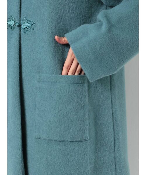 ⭐️新品未使用⭐️merryJennyチャイナコートロングコートエメラルドグリーン merry jenny チャイナボタンコート（ブルー） -ファッション通販