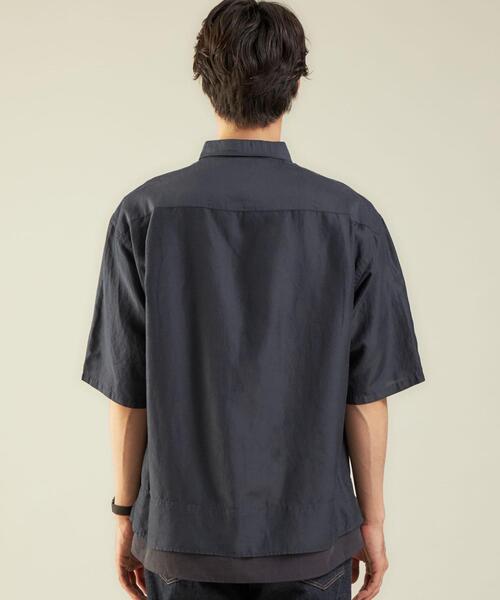 green label relaxing（グリーンレーベルリラクシング）の「OLT＜green label relaxing＞Cu/L/C レイヤード 半袖 シャツ（シャツ/ブラウス・メンズ・ネイビー/ダークブラウン/その他1/その他2/ベージュ・L/M/S）」の8枚目の写真