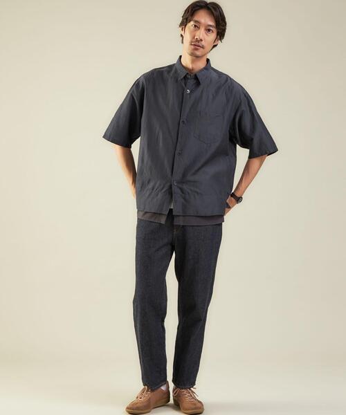 green label relaxing（グリーンレーベルリラクシング）の「OLT＜green label relaxing＞Cu/L/C レイヤード 半袖 シャツ（シャツ/ブラウス・メンズ・ネイビー/ダークブラウン/その他1/その他2/ベージュ・L/M/S）」の9枚目の写真