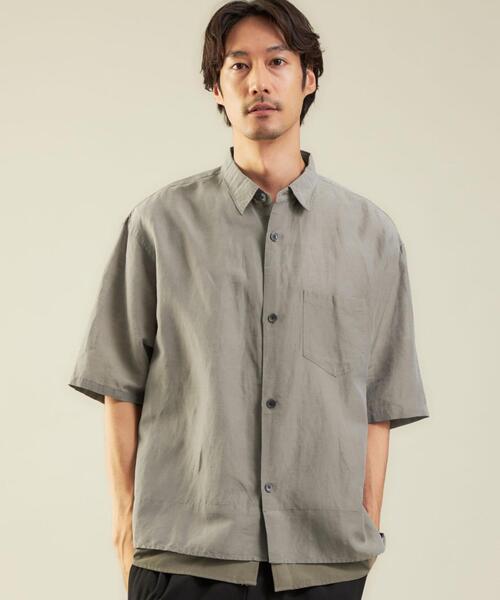 green label relaxing（グリーンレーベルリラクシング）の「OLT＜green label relaxing＞Cu/L/C レイヤード 半袖 シャツ（シャツ/ブラウス・メンズ・ネイビー/ダークブラウン/その他1/その他2/ベージュ・L/M/S）」の10枚目の写真