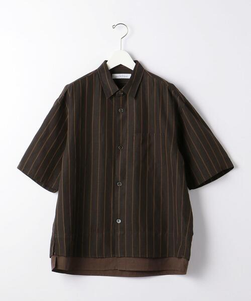 green label relaxing（グリーンレーベルリラクシング）の「OLT＜green label relaxing＞Cu/L/C レイヤード 半袖 シャツ（シャツ/ブラウス・メンズ・ネイビー/ダークブラウン/その他1/その他2/ベージュ・L/M/S）」の12枚目の写真