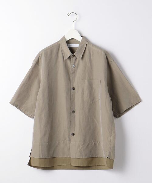 green label relaxing（グリーンレーベルリラクシング）の「OLT＜green label relaxing＞Cu/L/C レイヤード 半袖 シャツ（シャツ/ブラウス・メンズ・ネイビー/ダークブラウン/その他1/その他2/ベージュ・L/M/S）」の20枚目の写真