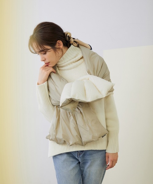 ROPE'（ロペ）の「【シリーズ】【TAION】別注ダウンケープ（その他アウター・レディース・チャコールグレー/カーキ/キナリ・FREE）」の2枚目の写真