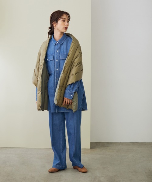 ROPE'（ロペ）の「【シリーズ】【TAION】別注ダウンケープ（その他アウター・レディース・チャコールグレー/カーキ/キナリ・FREE）」の14枚目の写真