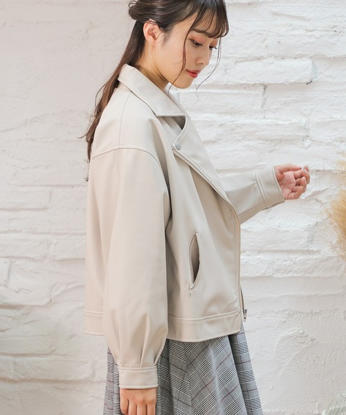 Honeys（ハニーズ）の「ライダースジャケット（ライダースジャケット・レディース・ブラック/ベージュ・S/M/L）」の6枚目の写真