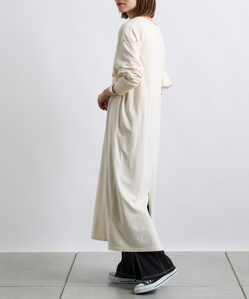 CIAOPANIC TYPY（チャオパニックティピー）の「クラックイーグルプリントワンピ（ワンピース・レディース・チャコールグレー/パープル/アイボリー・ONE SIZE）」の7枚目の写真