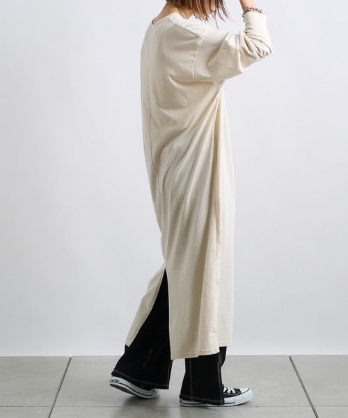 CIAOPANIC TYPY（チャオパニックティピー）の「クラックイーグルプリントワンピ（ワンピース・レディース・チャコールグレー/パープル/アイボリー・ONE SIZE）」の8枚目の写真