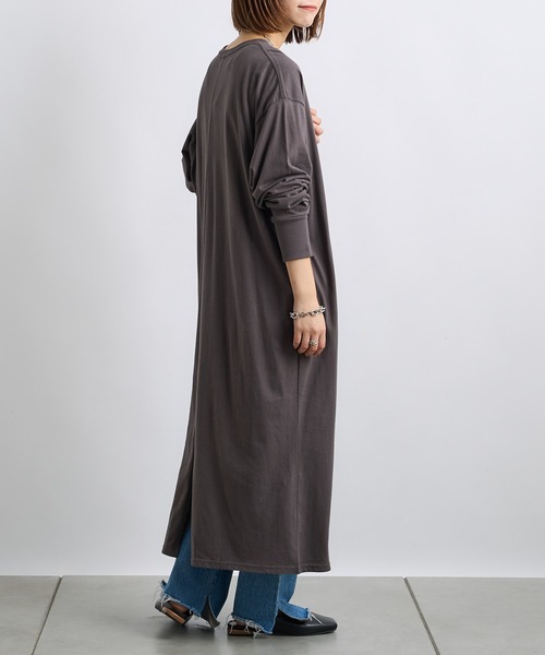 CIAOPANIC TYPY（チャオパニックティピー）の「クラックイーグルプリントワンピ（ワンピース・レディース・チャコールグレー/パープル/アイボリー・ONE SIZE）」の14枚目の写真