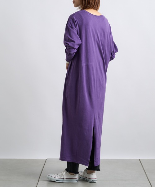 CIAOPANIC TYPY（チャオパニックティピー）の「クラックイーグルプリントワンピ（ワンピース・レディース・チャコールグレー/パープル/アイボリー・ONE SIZE）」の18枚目の写真