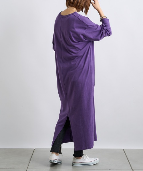 CIAOPANIC TYPY（チャオパニックティピー）の「クラックイーグルプリントワンピ（ワンピース・レディース・チャコールグレー/パープル/アイボリー・ONE SIZE）」の20枚目の写真