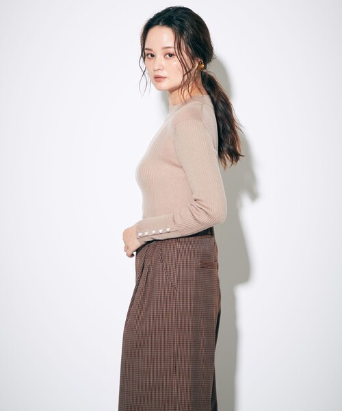 買蔵 杉田 ハイネックリブニットトップ ニット セーター Grace Continental グレースコンチネンタル のファッション 廉価 Bmti Uz