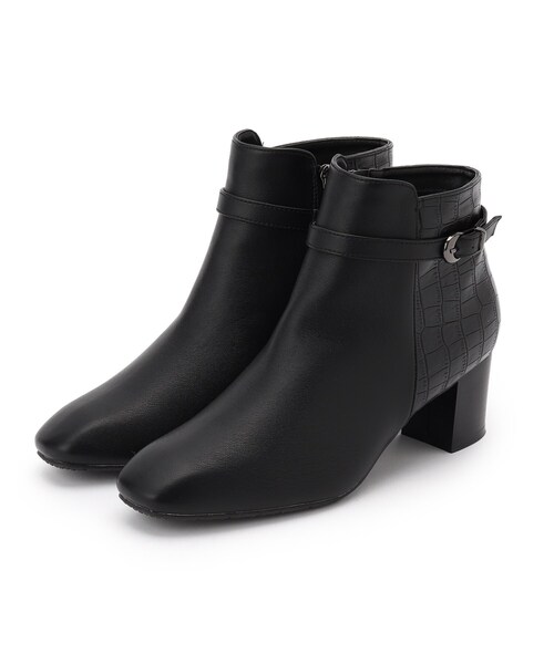 DRESKIP（ドレスキップ）の「◆異素材コンビショートブーツ（ブーツ・レディース・ブラック/ブラウン系・35/45）」の2枚目の写真