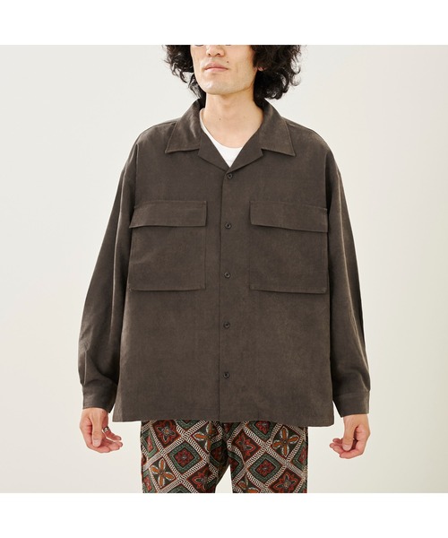 CPCM(シーピーシーエム)の「ピーチ起毛長袖CPOシャツ(シャツ/ブラウス・メンズ・サックスブルー/チャコールグレー/グレイッシュベージュ・MEDIUM/LARGE)」の14枚目の写真