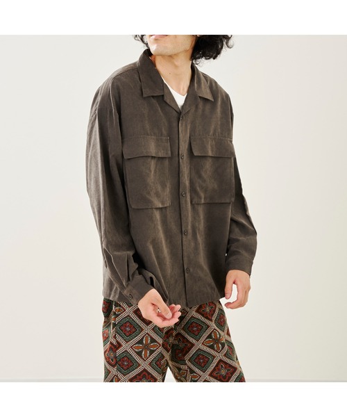 CPCM(シーピーシーエム)の「ピーチ起毛長袖CPOシャツ(シャツ/ブラウス・メンズ・サックスブルー/チャコールグレー/グレイッシュベージュ・MEDIUM/LARGE)」の20枚目の写真