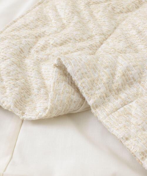 KBF（ケイビーエフ）の「スラブツイードキルティングジャケット（ノーカラージャケット・レディース・ライトベージュ/ブラック・ONE）」の18枚目の写真