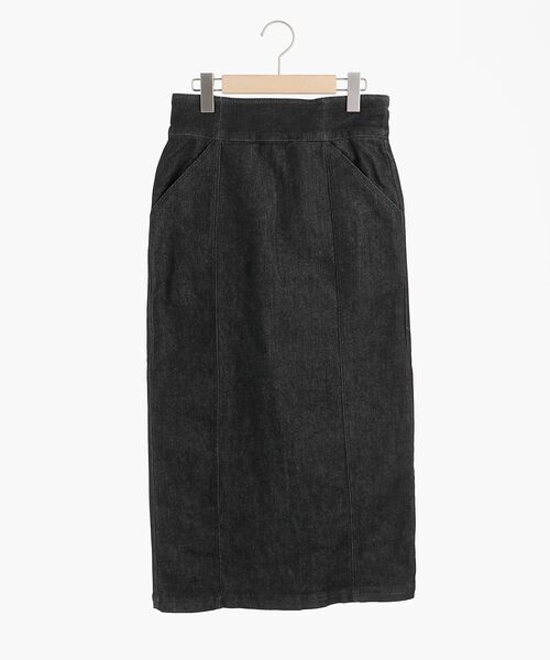 MAJESTIC LEGON（マジェスティックレゴン）の「スリムストレッチIラインスカート（デニムスカート・レディース・ブラック/ネイビー・MEDIUM/SMALL）」の10枚目の写真