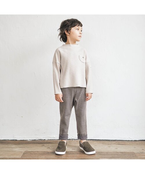 apres les cours(アプレレクール)の「ジャガードチェックパンツ 10分丈(その他パンツ・キッズ・ブラウン/グレー・90/100/110/120/130/140/80)」の5枚目の写真