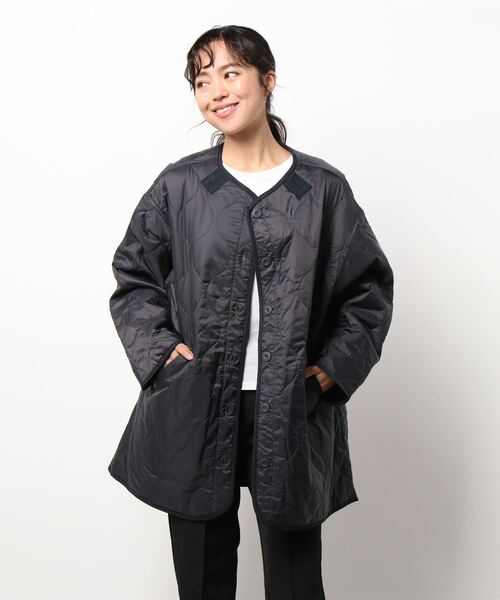 Samansa Mos2(サマンサ モスモス)の「ノーカラーキルティングブルゾン(ブルゾン・レディース・ベージュ/カーキ/マスタード/チャコール・フリ-)」の8枚目の写真