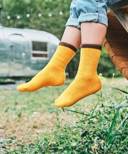 OVERRIDE(オーバーライド)の「OVERRIDE SAUNA MAT SOCKS / オーバーライド(ソックス/靴下・メンズ・オレンジ・MEDIUM/LARGE)」の2枚目の写真