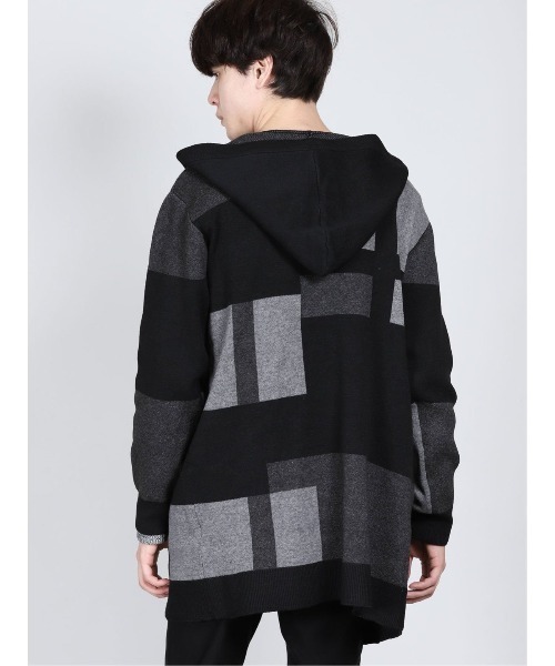 semantic design(セマンティックデザイン)の「セマンティックデザイン/semantic design ストレッチウォッシャブル ブロッキング ニットフーディガン(カーディガン/ボレロ・メンズ・ブラック/ライトグレー・MEDIUM/LARGE/X-LARGE)」の9枚目の写真