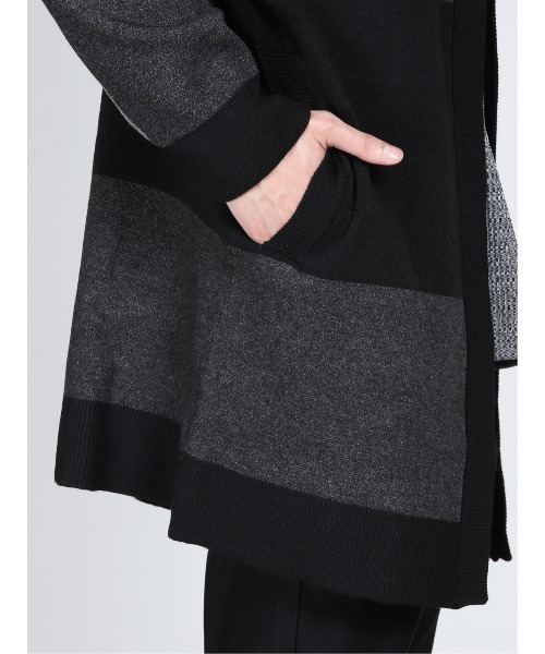 semantic design(セマンティックデザイン)の「セマンティックデザイン/semantic design ストレッチウォッシャブル ブロッキング ニットフーディガン(カーディガン/ボレロ・メンズ・ブラック/ライトグレー・MEDIUM/LARGE/X-LARGE)」の7枚目の写真