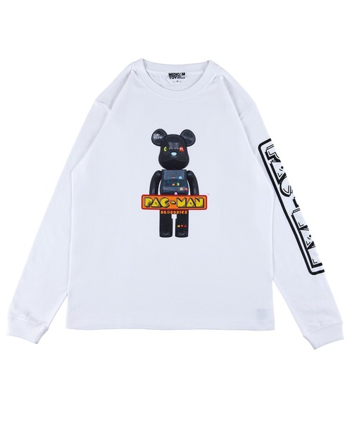 MEDICOM TOY LIFE ENTERTAINMENT（メディコムトイライフエンターテイメント）の「MLE BE@RTEE “PAC-MAN L/S”（Tシャツ/カットソー・メンズ・ホワイト/ブラック・MEDIUM/LARGE/X-LARGE/XX-LARGE/SMALL）」の2枚目の写真