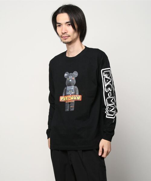 MEDICOM TOY LIFE ENTERTAINMENT（メディコムトイライフエンターテイメント）の「MLE BE@RTEE “PAC-MAN L/S”（Tシャツ/カットソー・メンズ・ホワイト/ブラック・MEDIUM/LARGE/X-LARGE/XX-LARGE/SMALL）」の9枚目の写真