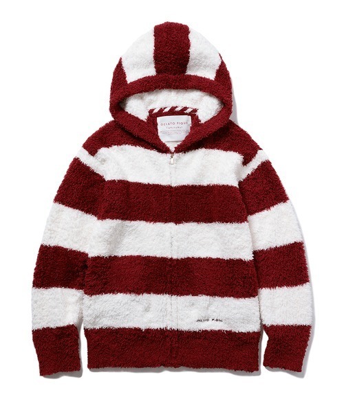 gelato pique（ジェラートピケ）の「【HOMME】【クリスマス】ジェラート2ボーダーパーカ（ルームウェア/パジャマ・メンズ・レッド/ミント・LARGE/MEDIUM）」の10枚目の写真