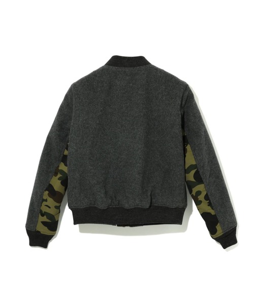 A BATHING APE（アベイシングエイプ）の「WOOL BOMBER JACKET L（ブルゾン・レディース・グレー/バーガンディー・SMALL/X-SMALL）」の9枚目の写真