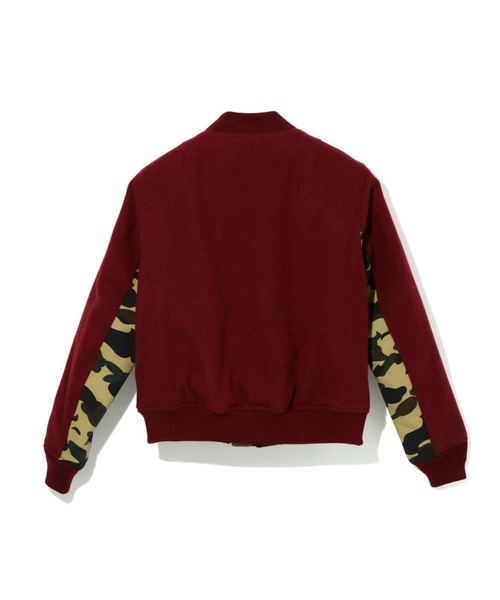 A BATHING APE（アベイシングエイプ）の「WOOL BOMBER JACKET L（ブルゾン・レディース・グレー/バーガンディー・SMALL/X-SMALL）」の4枚目の写真