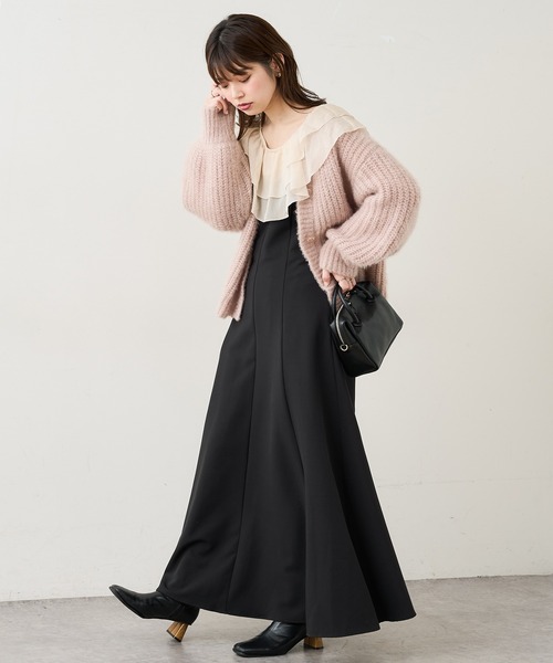 natural couture(ナチュラルクチュール)の「【WEB限定】osonoシアーフリルデザインカットプルオーバー(Tシャツ/カットソー・レディース・ブラック/ベージュ/オフホワイト/モカ・FREE)」の21枚目の写真