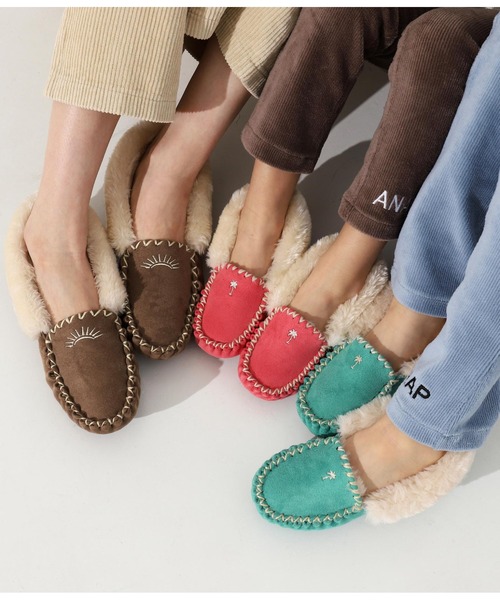 anap mimpi（アナップミンピ）の「【KIDS】パームツリー刺繍モカシンシューズ（モカシン/デッキシューズ・キッズ・ピンク/ラベンダー/ターコイズブルー/グレイッシュベージュ・16/17/18/19）」の17枚目の写真