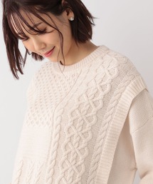 GLOBAL WORK | パッチワークケーブルニット/229712(ニット/セーター)