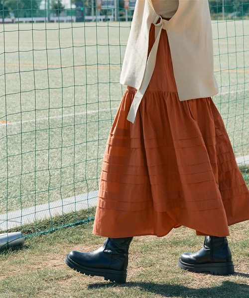 titivate（ティティベイト）の「ﾃﾞｻﾞｲﾝﾀｯｸﾎﾞﾘｭｰﾑｽｶｰﾄ（スカート・レディース・オフホワイト/パープル/オレンジ/ブラック・M/L/S）」の19枚目の写真