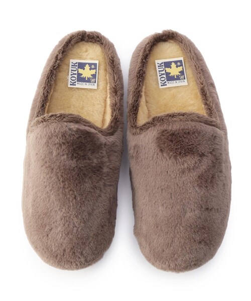 Dessin（デッサン）の「KOYUK　ファーサボ（サンダル・レディース・ダークブラウン/グレー・01/02）」の6枚目の写真