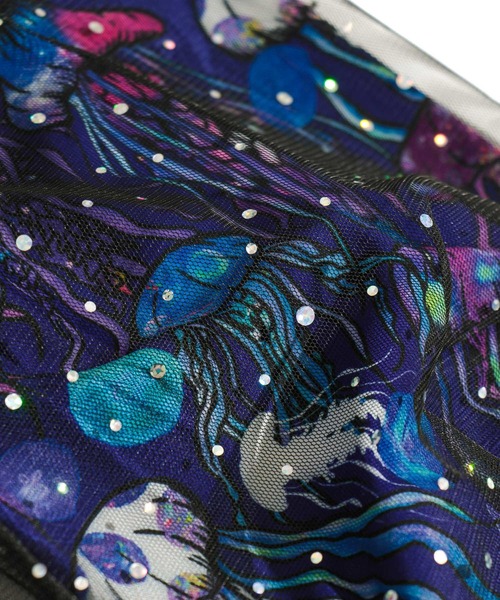 ScoLar - スカラー 142649：アートクラゲ柄プルオーバー ScoLar（スカラー）の「クラゲ柄切替裏毛プルオーバー（Tシャツ
