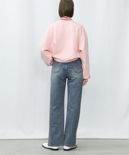 select MOCA(セレクトモカ)の「サイドスリットテーパードデニムパンツ(デニムパンツ・レディース・インディゴブルー/ライトインディゴブルー・SMALL/MEDIUM/LARGE)」の6枚目の写真