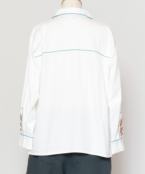 チャイハネ（チャイハネ）の「【チャイハネ】刺繍MEN'Sウエスタンシャツ（シャツ/ブラウス・メンズ・ベージュ/ターコイズブルー/グリーン/ブラック/オレンジ/ホワイト/パープル・FREE）」の16枚目の写真