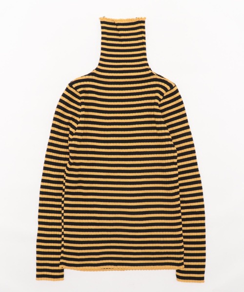 ibeul_(イベール)の「タートルネックボーダーニット(ニット/セーター・レディース・ホワイト/グレー/グリーン/キャメル/マスタード/ブラウン/ベージュ・FREE)」の6枚目の写真