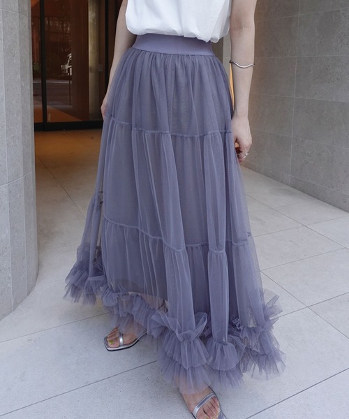 CORNERS（コーナーズ）の「チュールティアードスカート（スカート