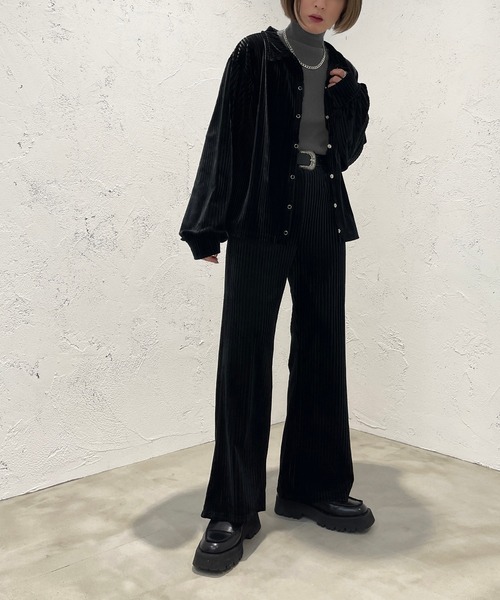 apres jour mignon(アプレジュールミニョン)の「ベロアパンツ【SETUP着用可能】【ZOZOTOWN限定アイテム】(その他パンツ・レディース・ブラック/ダークブラウン/カーキ・SMALL/MEDIUM/X-LARGE)」の12枚目の写真