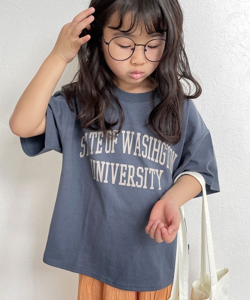CIAOPANIC TYPY（チャオパニックティピー）の「【KIDS】USAカレッジTee（Tシャツ/カットソー・キッズ・アイボリー/ネイビー/イエロー・SMALL/MEDIUM/LARGE/X-LARGE/XX-LARGE）」の3枚目の写真