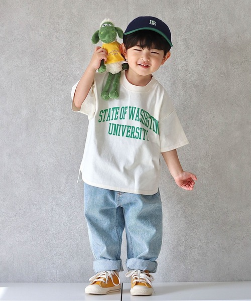 CIAOPANIC TYPY（チャオパニックティピー）の「【KIDS】USAカレッジTee（Tシャツ/カットソー・キッズ・アイボリー/ネイビー/イエロー・SMALL/MEDIUM/LARGE/X-LARGE/XX-LARGE）」の16枚目の写真