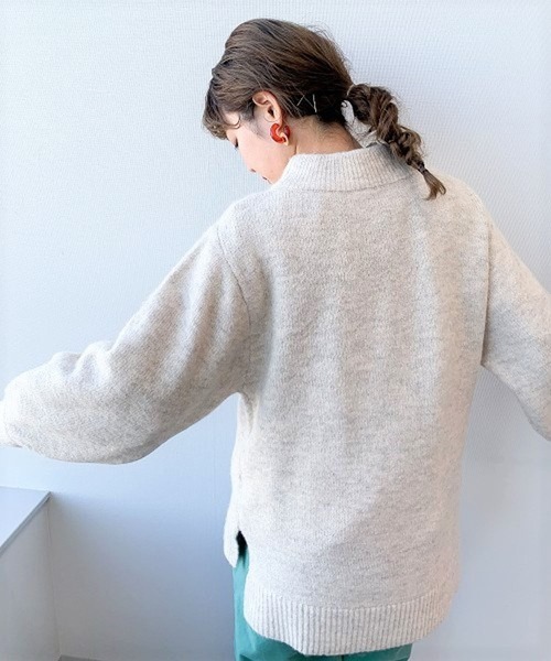 studio CLIP（スタディオクリップ）の「【WEB限定】洗える5ゲージハイネックプルオーバー（ニット/セーター・レディース・ピンク/グリーン/アイボリー/キャメル/チャコール・MEDIUM/LARGE）」の3枚目の写真
