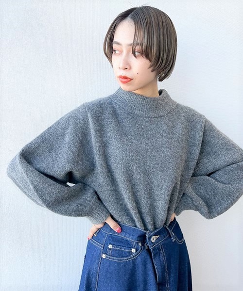 studio CLIP（スタディオクリップ）の「【WEB限定】洗える5ゲージハイネックプルオーバー（ニット/セーター・レディース・ピンク/グリーン/アイボリー/キャメル/チャコール・MEDIUM/LARGE）」の2枚目の写真