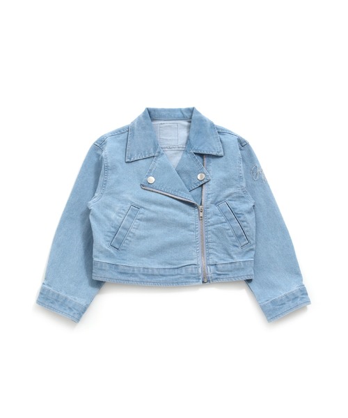 JENNI love（ジェニィラブ）の「ライダース風デニムGジャン（デニムジャケット・キッズ・オフホワイト/サックスブルー・130cm/140cm/150cm/160cm）」の10枚目の写真