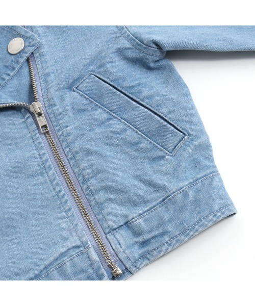 JENNI love（ジェニィラブ）の「ライダース風デニムGジャン（デニムジャケット・キッズ・オフホワイト/サックスブルー・130cm/140cm/150cm/160cm）」の19枚目の写真