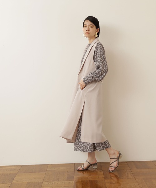 NATURAL BEAUTY BASIC（ナチュラルビューティーベーシック）の「リネンライクロングジレ（ベスト・レディース・ブラック/ベージュ・MEDIUM）」の19枚目の写真