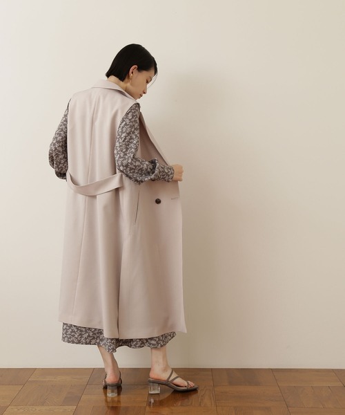 NATURAL BEAUTY BASIC（ナチュラルビューティーベーシック）の「リネンライクロングジレ（ベスト・レディース・ブラック/ベージュ・MEDIUM）」の22枚目の写真